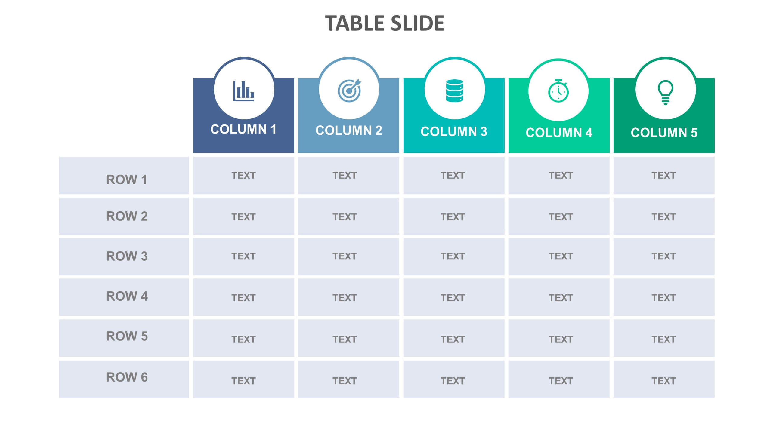 Slide Templates Table Slide