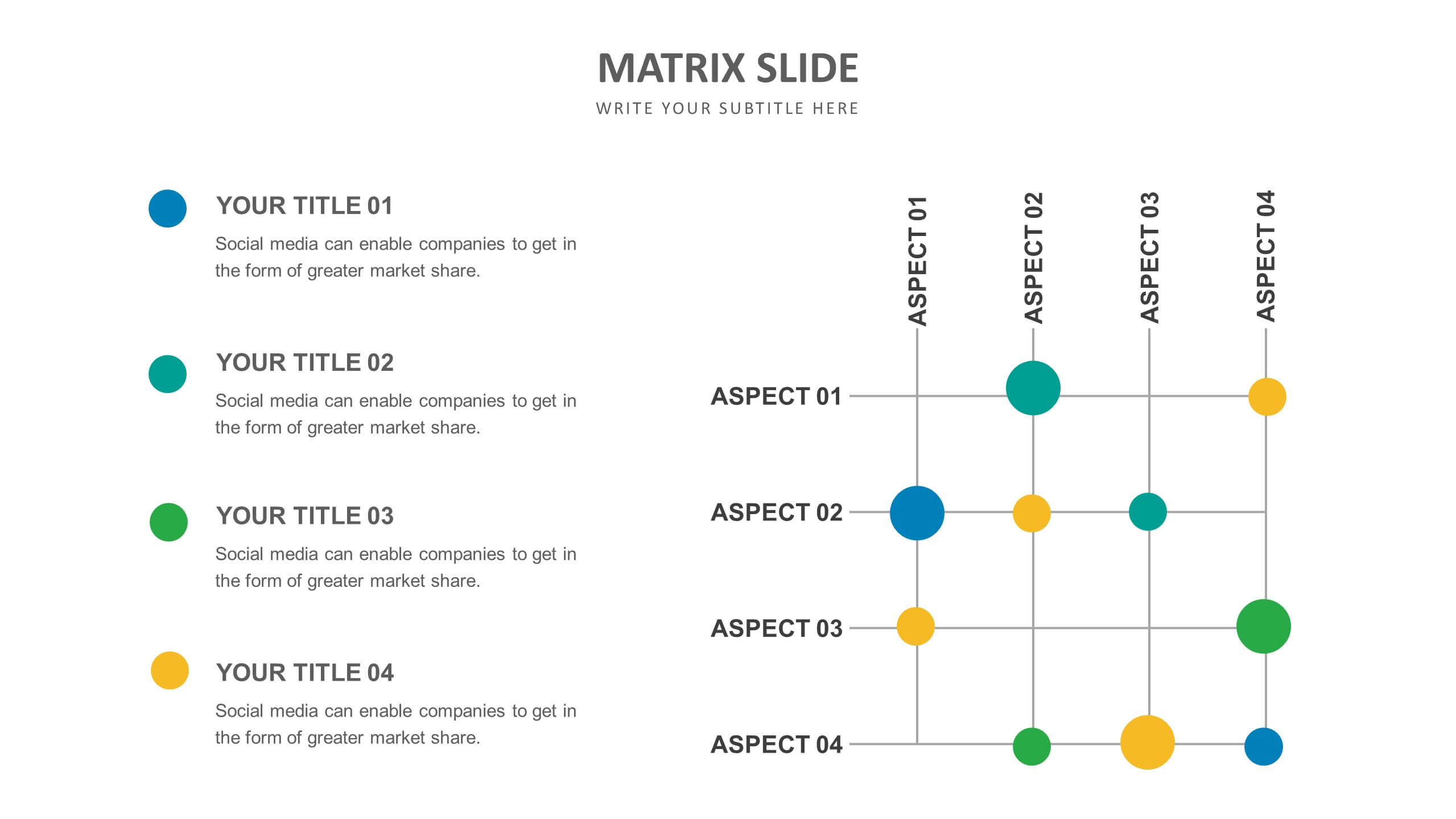 Slide templates matrix slide