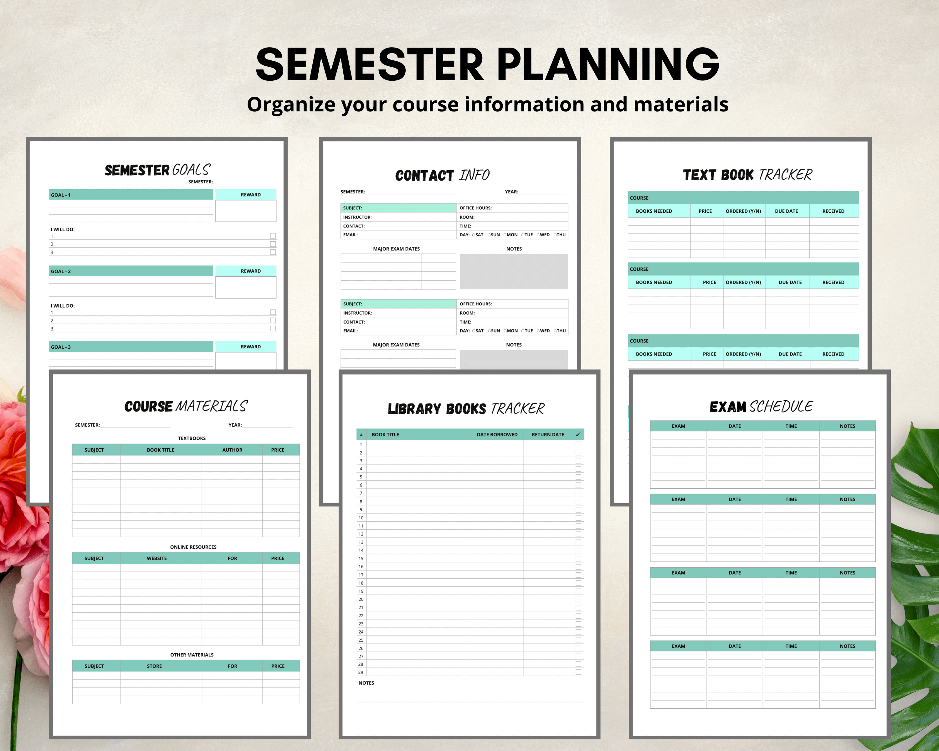 uni assignment planner template